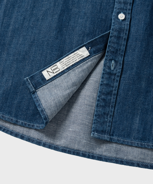 NONBLANK(ノンブランク)の「ウォッシングデニムLSシャツ_MID BLUE(シャツ/ブラウス・メンズ・ブルー・MEDIUM/LARGE/X-LARGE/SMALL)」の8枚目の写真