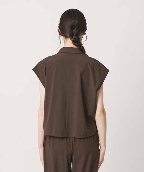 BEAUTY&YOUTH UNITED ARROWS（ビューティーアンドユースユナイテッドアローズ）の「【WEB限定 Wardrobe DAILY MINIMAL】オープンカラーシャツ＆イージーパンツ 接触冷感 UVカット はっ水（ワンピース・レディース・ブラック/ダークブラウン/ベージュ・M/S）」の7枚目の写真