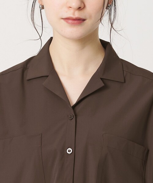 BEAUTY&YOUTH UNITED ARROWS（ビューティーアンドユースユナイテッドアローズ）の「【WEB限定 Wardrobe DAILY MINIMAL】オープンカラーシャツ＆イージーパンツ 接触冷感 UVカット はっ水（ワンピース・レディース・ブラック/ダークブラウン/ベージュ・M/S）」の8枚目の写真