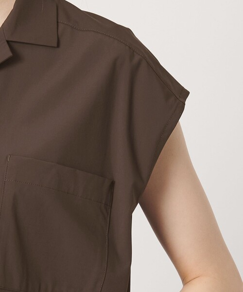 BEAUTY&YOUTH UNITED ARROWS（ビューティーアンドユースユナイテッドアローズ）の「【WEB限定 Wardrobe DAILY MINIMAL】オープンカラーシャツ＆イージーパンツ 接触冷感 UVカット はっ水（ワンピース・レディース・ブラック/ダークブラウン/ベージュ・M/S）」の9枚目の写真