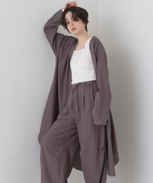 ロング リネン シャツワンピース シャツ/ブラウス」に該当する