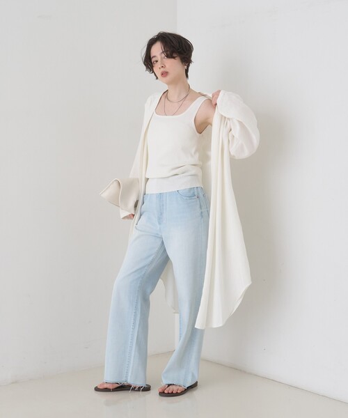 Rouge vif(ルージュヴィフ)の「【セットアップ対応】リネンロングトッパー/シャツ/カーディガン/羽織(シャツ/ブラウス・レディース・ホワイト/チャコールグレー・フリー)」の16枚目の写真