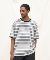 KALAPATTHAR（カラパタール）の「KP LOGO STRIPE SHORT-SLEEVED T-SHIRT - GREY（Tシャツ/カットソー）」