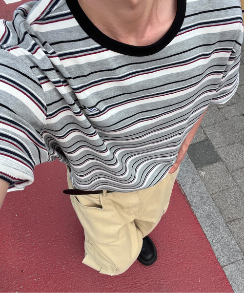 KALAPATTHAR(カラパタール)の「KP LOGO STRIPE SHORT-SLEEVED T-SHIRT - GREY(Tシャツ/カットソー・メンズ・その他・MEDIUM/LARGE/X-LARGE)」の10枚目の写真