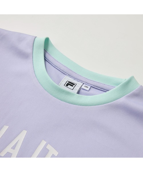 FILA(フィラ)の「FILA フィラ 半袖Tシャツ ハーフパンツ セットアップ ロゴプリント 軽量(Tシャツ/カットソー・キッズ・サックスブルー/レモンイエロー/ラベンダー・110cm/130cm/150cm/120cm/140cm/160cm)」の9枚目の写真