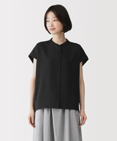 無印良品(ムジルシリョウヒン)の「<循環>婦人 風を通す フレンチスリーブブラウス(シャツ/ブラウス・レディース・オフホワイト/グレー/ライトオレンジ系/ブラック・XL/L/M/S)」の3枚目の写真