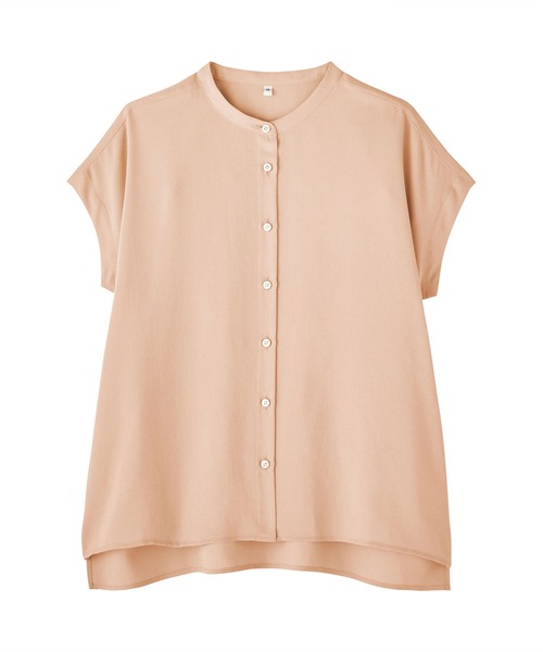 無印良品(ムジルシリョウヒン)の「<循環>婦人 風を通す フレンチスリーブブラウス(シャツ/ブラウス・レディース・オフホワイト/グレー/ライトオレンジ系/ブラック・XL/L/M/S)」の9枚目の写真