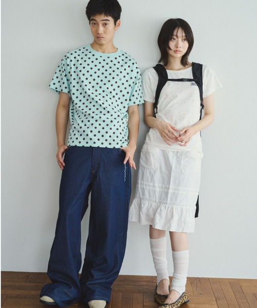 common gull products.(コモンガルプロダクツ)の「太陽の雨のTシャツ(Tシャツ/カットソー・レディース・サックスブルー/ホワイト系/ブラウン系/ピンク/パープル系/イエロー系/ミント・MEDIUM/SMALL/LARGE)」の12枚目の写真