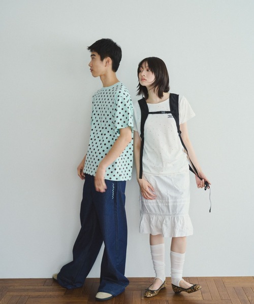 common gull products.(コモンガルプロダクツ)の「太陽の雨のTシャツ(Tシャツ/カットソー・レディース・サックスブルー/ホワイト系/ブラウン系/ピンク/パープル系/イエロー系/ミント・MEDIUM/SMALL/LARGE)」の15枚目の写真