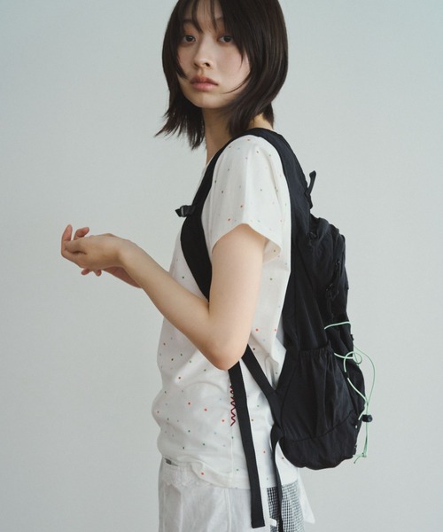 common gull products.(コモンガルプロダクツ)の「太陽の雨のTシャツ(Tシャツ/カットソー・レディース・サックスブルー/ホワイト系/ブラウン系/ピンク/パープル系/イエロー系/ミント・MEDIUM/SMALL/LARGE)」の17枚目の写真