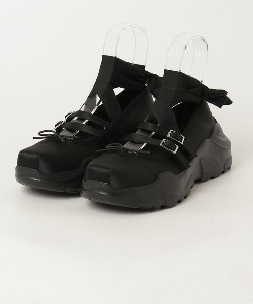 AKIKOAOKI(アキコアオキ)の「AKIKOAOKI /アキコアオキ/Giselle-satin BK×BK(バレエシューズ・レディース・ブラック・39)」の4枚目の写真