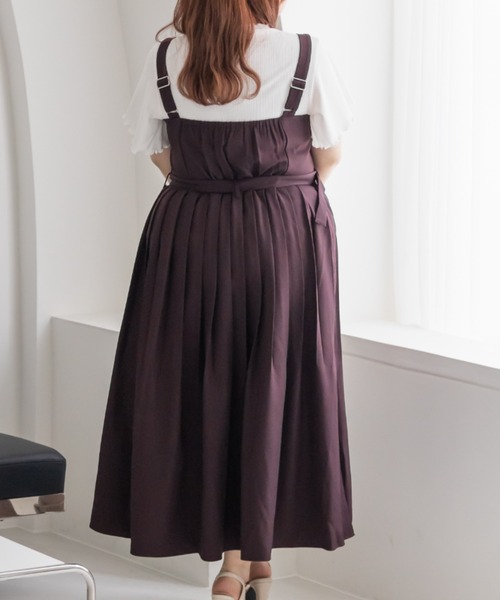 CLETTE(クレット)の「CLETTEオリジナルベルト付きプリーツジャンスカワンピース(ワンピース・レディース・チャコールグレー/ワイン/グレイッシュベージュ・LL/4L/3L)」の13枚目の写真