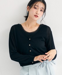 2026春夏新作 ラメシアーVネッククロップドカーディガン