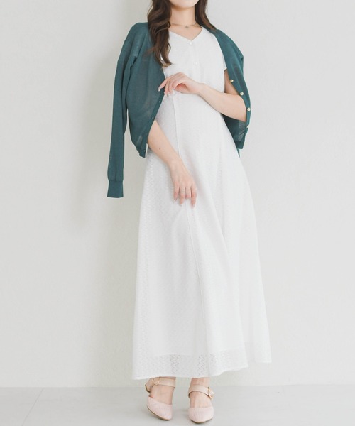 MISCH MASCH(ミッシュマッシュ)の「2026春夏新作 ラメシアーVネッククロップドカーディガン(カーディガン/ボレロ・レディース・ホワイト/グリーン/ブラック/グレー・フリ-)」の16枚目の写真