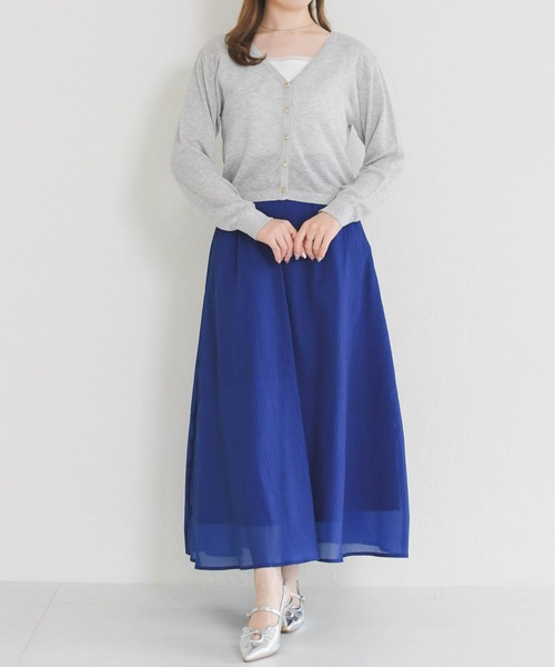 MISCH MASCH(ミッシュマッシュ)の「2026春夏新作 ラメシアーVネッククロップドカーディガン(カーディガン/ボレロ・レディース・ホワイト/グリーン/ブラック/グレー・フリ-)」の5枚目の写真