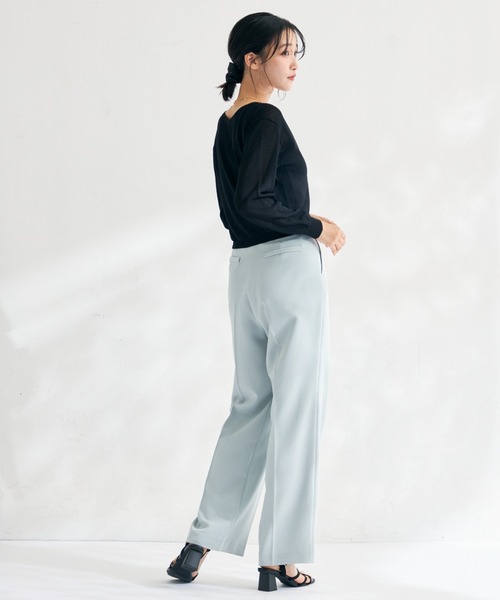 MISCH MASCH（ミッシュマッシュ）の「2026春夏新作 ラメシアーVネッククロップドカーディガン（カーディガン/ボレロ・レディース・ホワイト/グリーン/ブラック/グレー・ﾌﾘ-）」の18枚目の写真