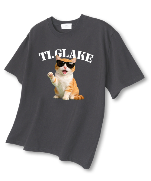 TI.GLAKE(ティーグレイク)の「グラスキャット オーバーサイズ 半袖Tシャツ ダークグレー(Tシャツ/カットソー・メンズ・その他・LARGE/X-LARGE/XX-LARGE)」の1枚目の写真