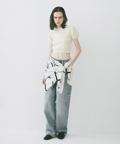 CLANE（クラネ）の「PUFF SLEEVE COMPACT KNIT TOPS（ニット/セーター・レディース・ベージュ/ブラック/アイボリー・2/1）」の8枚目の写真