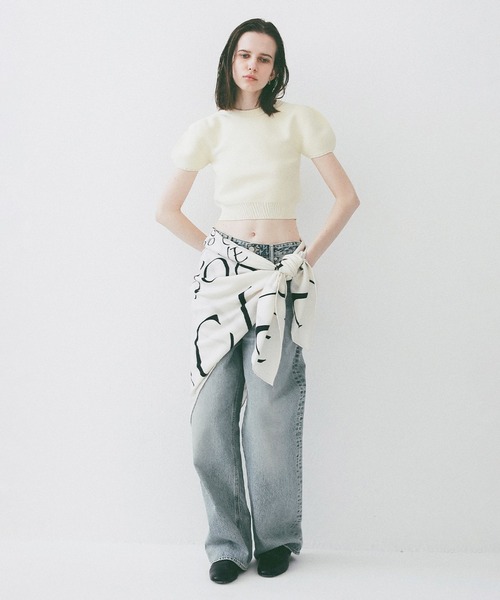 CLANE（クラネ）の「PUFF SLEEVE COMPACT KNIT TOPS（ニット/セーター・レディース・ベージュ/ブラック/アイボリー・2/1）」の9枚目の写真