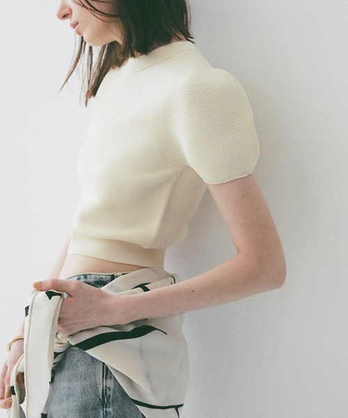CLANE（クラネ）の「PUFF SLEEVE COMPACT KNIT TOPS（ニット/セーター・レディース・ベージュ/ブラック/アイボリー・2/1）」の6枚目の写真