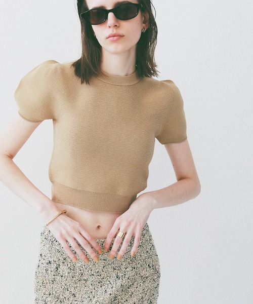 CLANE（クラネ）の「PUFF SLEEVE COMPACT KNIT TOPS（ニット/セーター・レディース・ベージュ/ブラック/アイボリー・2/1）」の17枚目の写真