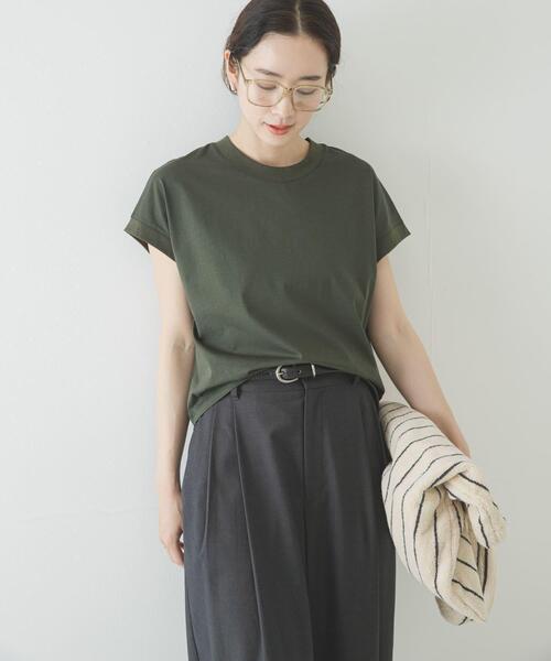 URBAN RESEARCH(アーバンリサーチ)の「『UR TECH』スーピマコットンフレンチスリーブカットソー(Tシャツ/カットソー・レディース・ブラック/ベージュ系その他/ブラウン/カーキ・FREE)」の19枚目の写真