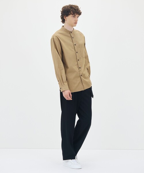 caban(キャバン)の「コットンギャバジン バンドカラーシャツ(シャツ/ブラウス・メンズ・ベージュ/ブラック・M/L)」の3枚目の写真