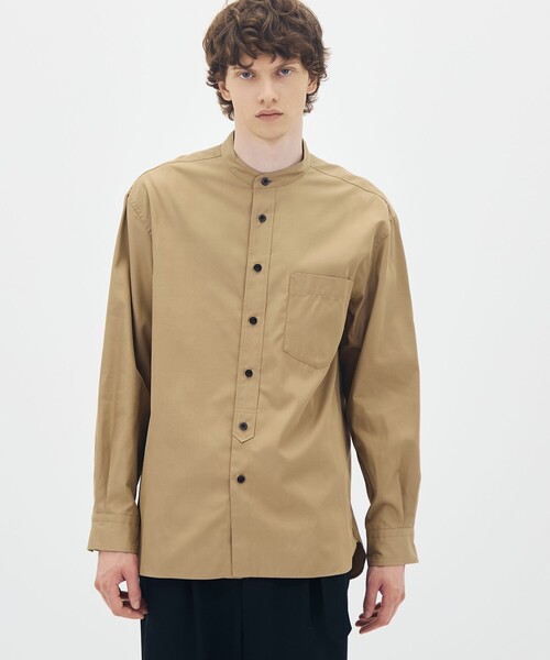 caban(キャバン)の「コットンギャバジン バンドカラーシャツ(シャツ/ブラウス・メンズ・ベージュ/ブラック・M/L)」の4枚目の写真