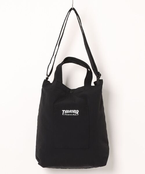 THRASHER(スラッシャー)の「THRASHER TOTE SHOULDER M(トートバッグ・メンズ・ブラック系その他/ブラック系その他2・FREE)」の1枚目の写真