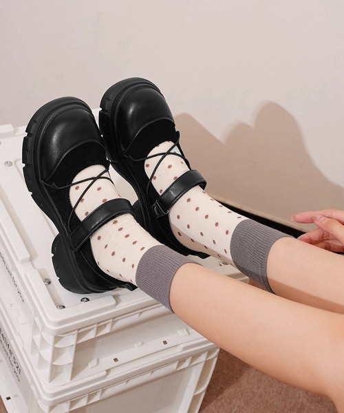 Miniministore(ミニミニストア)の「厚底メリージェーンシューズ美脚ローファー(ローファー・レディース・ブラック/グレー・24.5cm/24.0cm/23.5cm/23.0cm/22.5cm/25.0cm)」の5枚目の写真