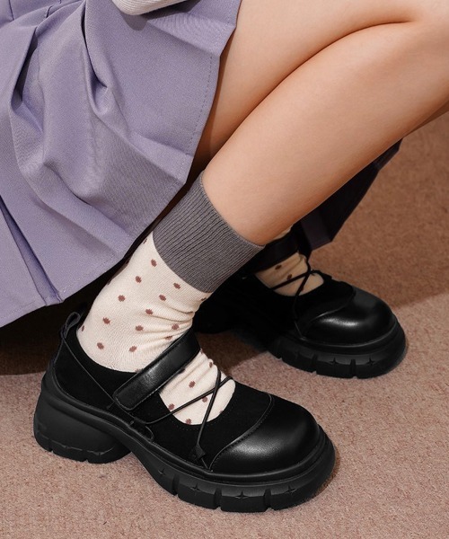 Miniministore(ミニミニストア)の「厚底メリージェーンシューズ美脚ローファー(ローファー・レディース・ブラック/グレー・24.5cm/24.0cm/23.5cm/23.0cm/22.5cm/25.0cm)」の6枚目の写真