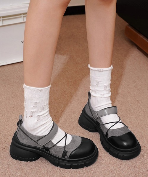 Miniministore(ミニミニストア)の「厚底メリージェーンシューズ美脚ローファー(ローファー・レディース・ブラック/グレー・24.5cm/24.0cm/23.5cm/23.0cm/22.5cm/25.0cm)」の7枚目の写真