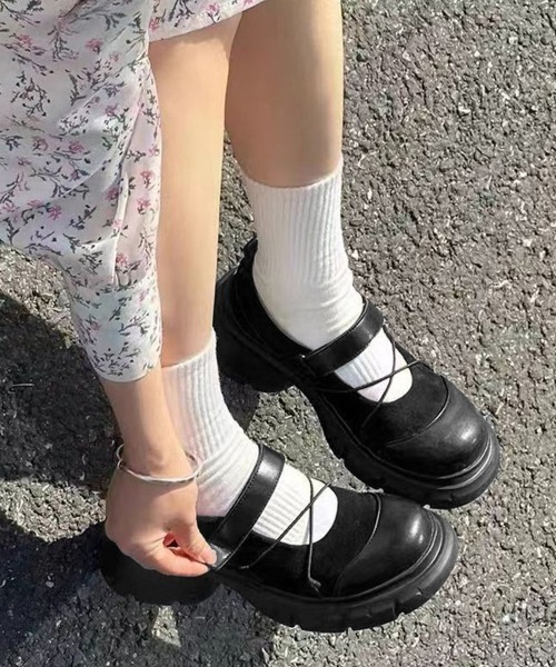 Miniministore(ミニミニストア)の「厚底メリージェーンシューズ美脚ローファー(ローファー・レディース・ブラック/グレー・24.5cm/24.0cm/23.5cm/23.0cm/22.5cm/25.0cm)」の10枚目の写真