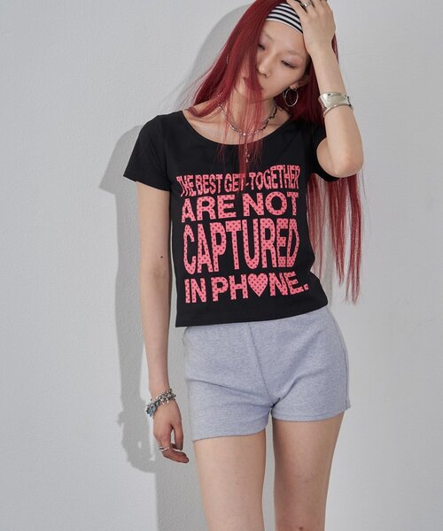 WHO'S WHO gallery（フーズフーギャラリー）の「【WEB限定】メッセージドットロゴS/S TEE（Tシャツ/カットソー・レディース・ピンク/オフホワイト/イエロー/ネイビー/ブラック・FREE）」の12枚目の写真