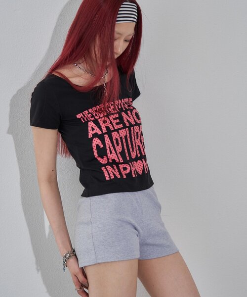 WHO'S WHO gallery（フーズフーギャラリー）の「【WEB限定】メッセージドットロゴS/S TEE（Tシャツ/カットソー・レディース・ピンク/オフホワイト/イエロー/ネイビー/ブラック・FREE）」の13枚目の写真