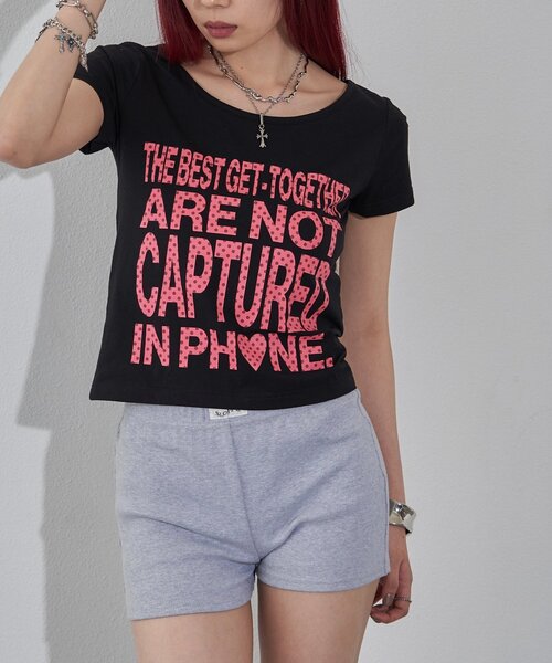 WHO'S WHO gallery（フーズフーギャラリー）の「【WEB限定】メッセージドットロゴS/S TEE（Tシャツ/カットソー・レディース・ピンク/オフホワイト/イエロー/ネイビー/ブラック・FREE）」の16枚目の写真