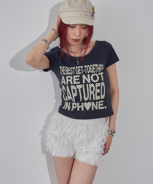 WHO'S WHO gallery（フーズフーギャラリー）の「【WEB限定】メッセージドットロゴS/S TEE（Tシャツ/カットソー・レディース・ピンク/オフホワイト/イエロー/ネイビー/ブラック・FREE）」の18枚目の写真