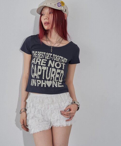 WHO'S WHO gallery（フーズフーギャラリー）の「【WEB限定】メッセージドットロゴS/S TEE（Tシャツ/カットソー・レディース・ピンク/オフホワイト/イエロー/ネイビー/ブラック・FREE）」の19枚目の写真