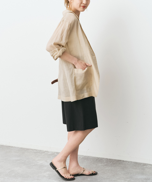 Spick & Span(スピックアンドスパン)の「タックショートパンツ(その他パンツ・レディース・ベージュ/ブラック・36/38)」の8枚目の写真