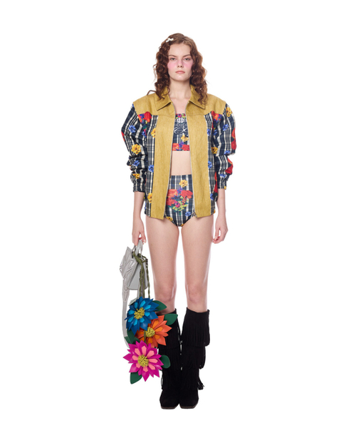 GREEDILOUS(グリディアス)の「Joy Emblem Check Floral Print Jumper(その他アウター・レディース・その他・X-SMALL/SMALL/MEDIUM/LARGE)」の1枚目の写真
