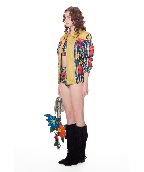 GREEDILOUS(グリディアス)の「Joy Emblem Check Floral Print Jumper(その他アウター・レディース・その他・X-SMALL/SMALL/MEDIUM/LARGE)」の3枚目の写真