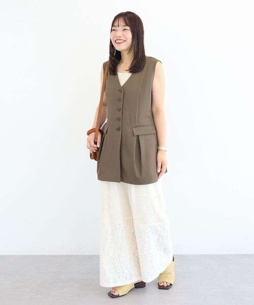 Green Parks(グリーンパークス)の「裾レースドッキングパンツ(その他パンツ・レディース・ブラック/オフホワイト・FREE)」の18枚目の写真