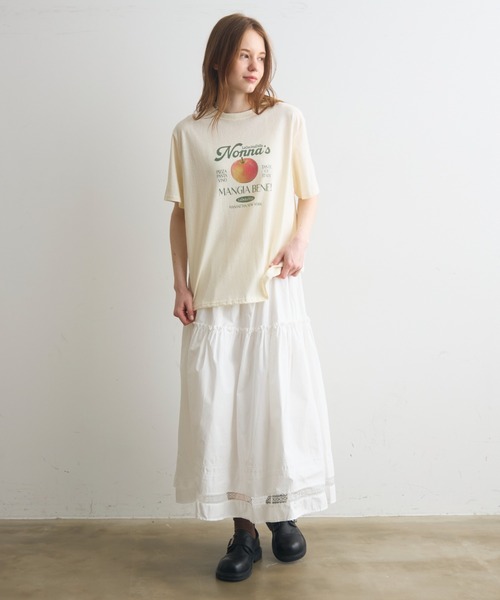 Crisp(クリスプ)の「frill gather lace hem skirt / フリルギャザーレースヘムスカート(スカート・レディース・ホワイト・FREE)」の6枚目の写真