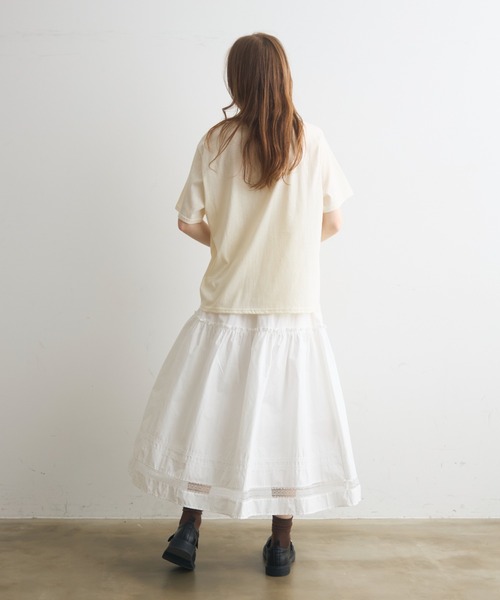 Crisp(クリスプ)の「frill gather lace hem skirt / フリルギャザーレースヘムスカート(スカート・レディース・ホワイト・FREE)」の8枚目の写真