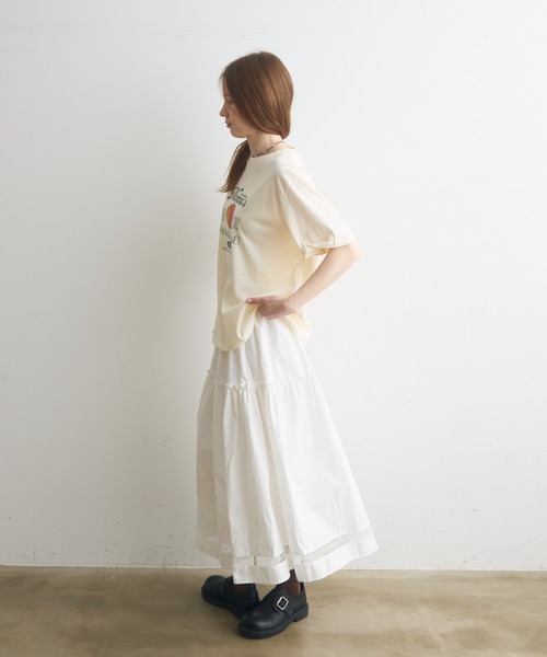 Crisp(クリスプ)の「frill gather lace hem skirt / フリルギャザーレースヘムスカート(スカート・レディース・ホワイト・FREE)」の7枚目の写真