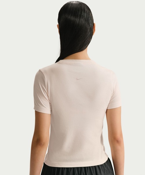 NIKE（ナイキ）の「ナイキ NIKE ナイキ   NSW バーンアウト ロゴ S/S トップ（Tシャツ/カットソー・レディース・クリーム/ブラック・S/M/L/XL）」の4枚目の写真