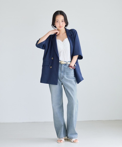 VIS(ビス)の「ストレートカラーデニム(デニムパンツ・レディース・ブルー系その他4/ピンク/ライトグレー・M/S)」の8枚目の写真