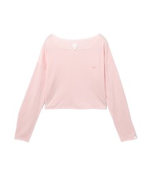 HEART BADGE KNIT SWEAT