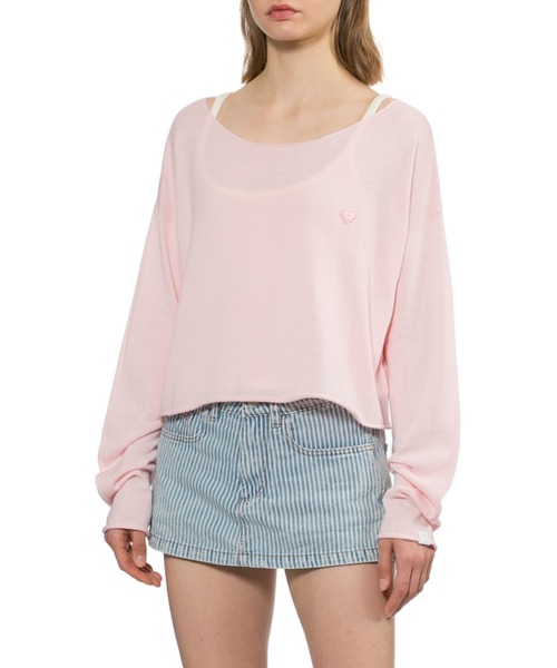 APEE BY A BATHING APE（エイピーバイアベイシングエイプ）の「HEART BADGE KNIT SWEAT（ニット/セーター・レディース・グレー/ピンク・FREE）」の6枚目の写真