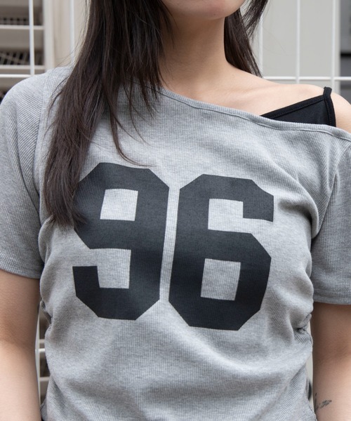 WEGO(ウィゴー)の「WEGO/【26年春夏新作】レイヤードドッキングワンショルチビT(Tシャツ/カットソー・レディース・杢グレー/ネイビー/ホワイト・FREE)」の8枚目の写真